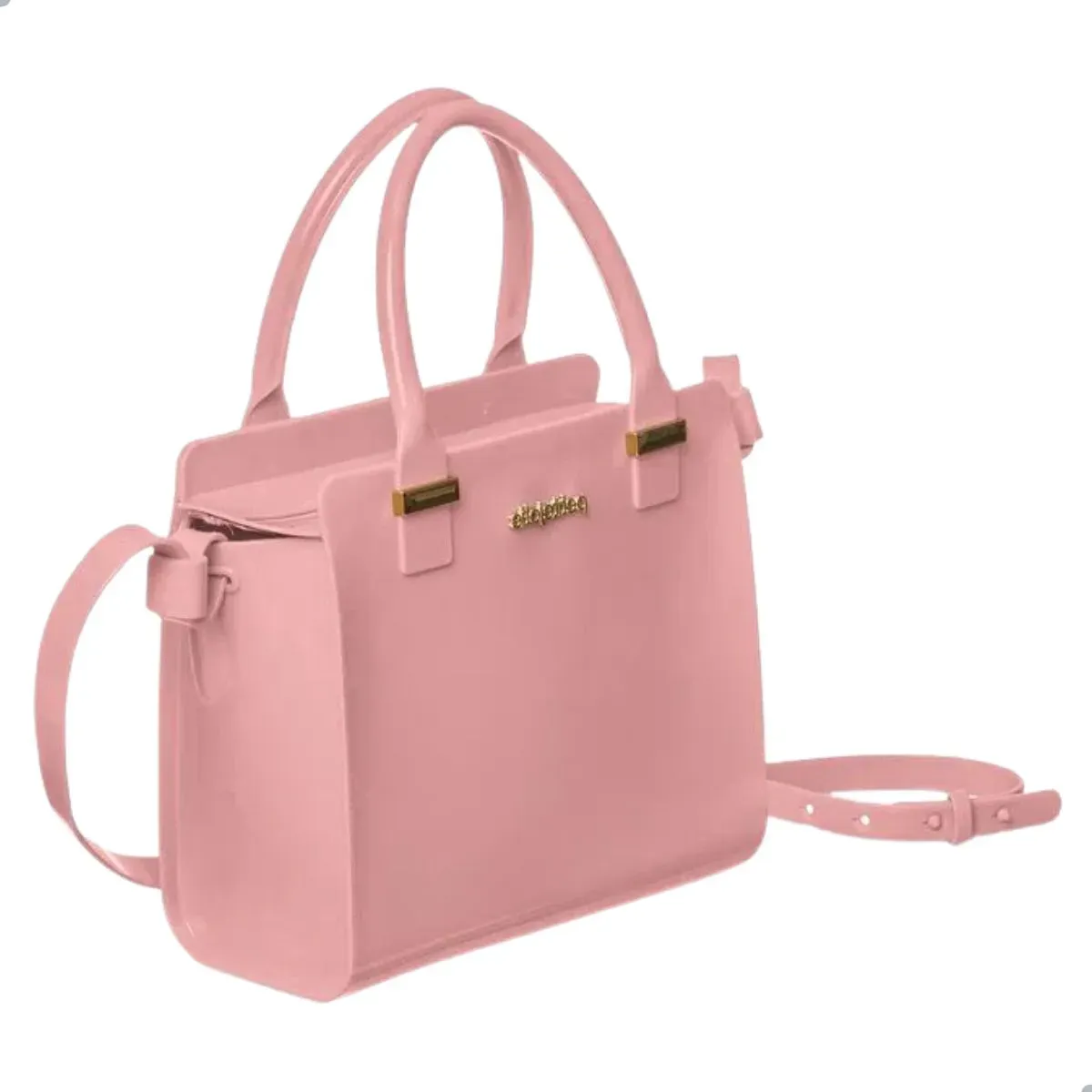 Bolsa Tiracolo Petite Jolie Feminina Rosa vista lateral mostrando alça tiracolo removível